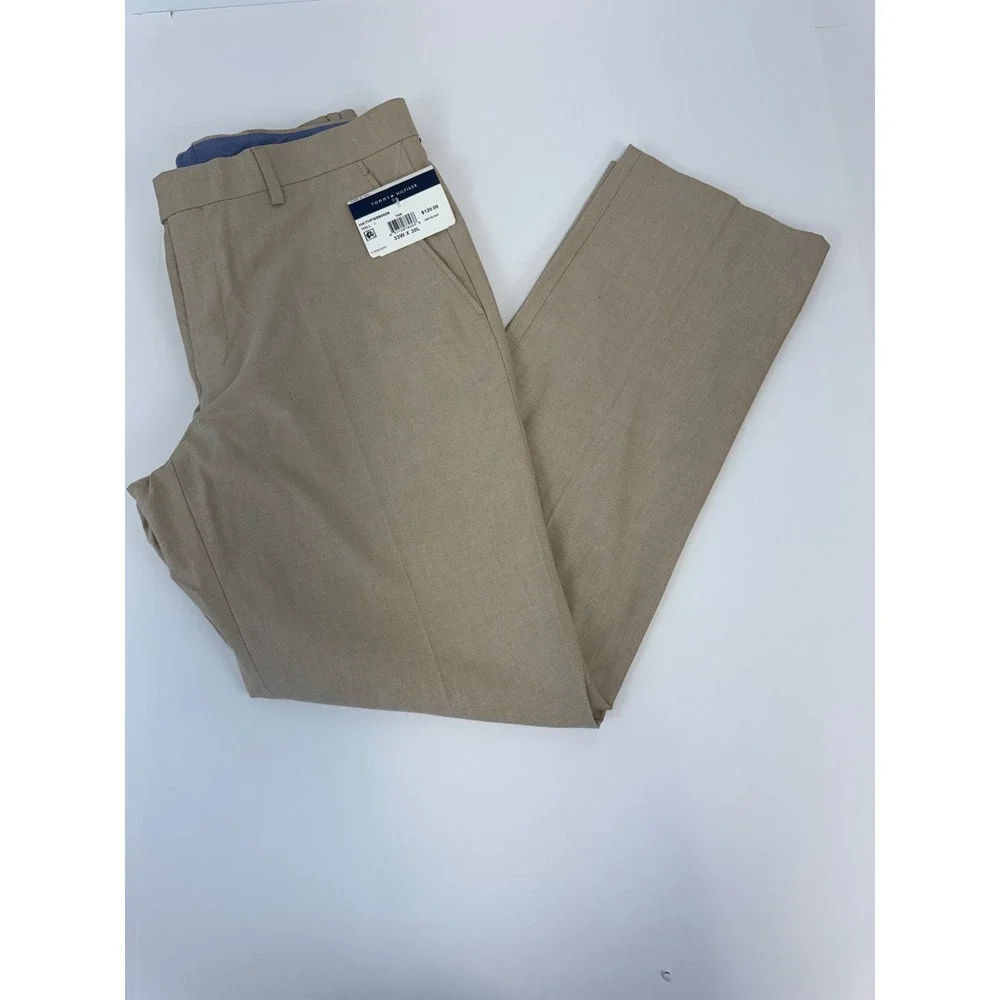 Tommy Hilfiger TH Flex Mens Tan Hall Modern Fit Suit Separate Pant 33W 30L NWT